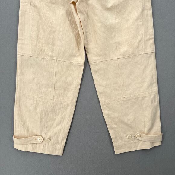 APIECE APART Tapered Barrel Balloon Pants Womens 4 Cream Linen Blend Cargo NEW - Picture 6 of 12